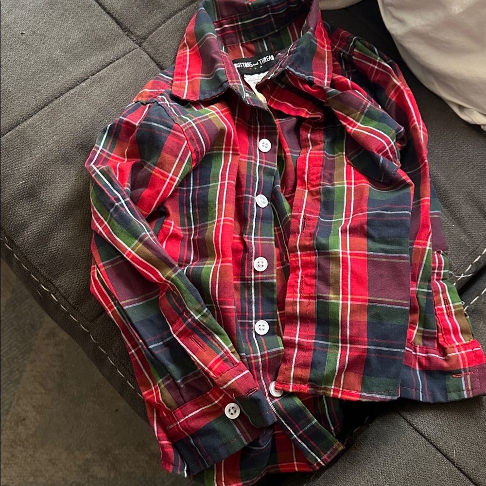 Plaid Button-Up Shirt